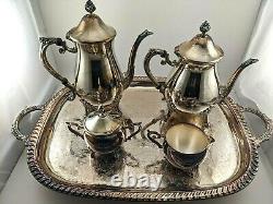 Vintage LEONARD 5 piece SilverPlated Coffee & Tea Set # 5004