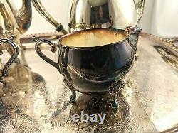 Vintage LEONARD 5 piece SilverPlated Coffee & Tea Set # 5004