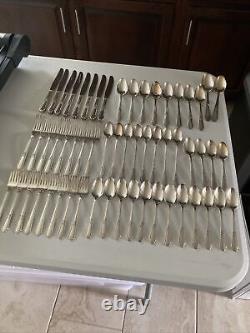 Vintage Lot 58 Pieces Rogers IS Silverplate Flatware Service For 8