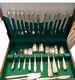 Vintage National Silver Company Rose and Leaf 60 Piece Flatware Stainless & Box