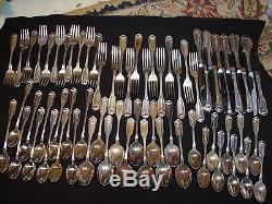 Vintage ONEIDA COMMUNITY Silverplate SILVER SHELL 10 PLACE SETTINGS + 68piece