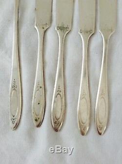 Vintage Oneida Community Silver Knives Fork Set Lot Of 5 Antique Rare Old