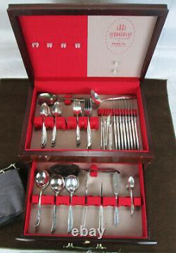 Vintage Oneida Ltd. 1881 Rogers Lilac Time 70 Piece Silverware Set Service for 8