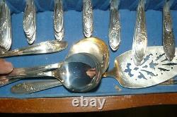 Vintage Oneida Tudor Plate Stainless Silverware Set 89 Pieces Queen Bess