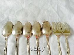 Vintage Original Rogers Spoons Forks Silver Set Lot Of 7 Old Antique Rare 2 fork