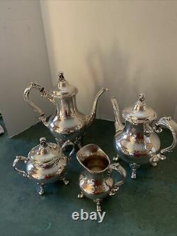 Vintage Reed & Barton Tara Hall 4 Piece Silver Plate Tea & Coffee Set Elegant