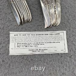 Vintage Rogers/Oneida Silverware 57 Piece FLORAL QUEEN Silverplate Flatware Set