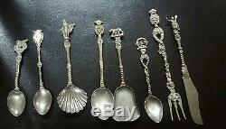 Vintage Set 8 Cocktail Serving Utensil Pieces Italy