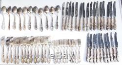 Vintage Set of 60 Soviet Russian MNC Silver Plated FORKS SPOONS KNIVES