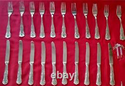 Vintage Silver 800 plated flatware service set Dinner & Dessert cutlery 56 pcs