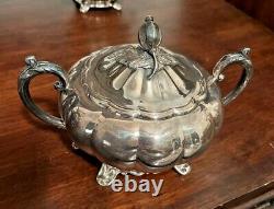 Vintage Silver Plated Tea Set Melon Sheffield Design Reproduction by Community