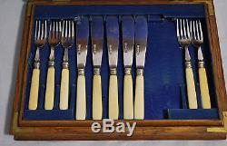 Vintage Silverplate Bakelite 24pc Dessert Knife Fork Set 1953, Sheffield