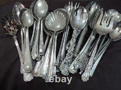 Vintage Silverplate Craft Grade Flatware Buffet Spoon & Fork Assorted Lot of 60