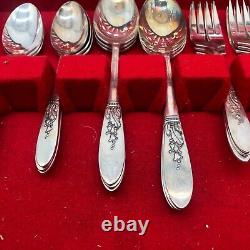 Vintage Simeon L. & George H. Rogers Flatware Set Presentation Pattern Service 6