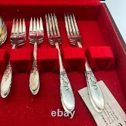 Vintage Simeon L. & George H. Rogers Flatware Set Presentation Pattern Service 6