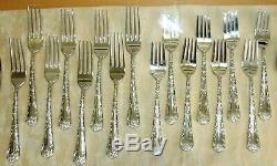 Vintage WM Rogers & Son Enchanted Rose Silverplate Flatware Set-42 Piece with Box