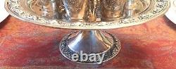 Vintage Wine Fountain Silver Plate Kiddush Set of 8 on Pedestal