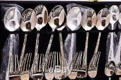 Vintage Wm Rogers & Son Enchanted Rose Silverplate Set 42pc Service for 8 plus