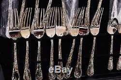 Vintage Wm Rogers & Son Enchanted Rose Silverplate Set 42pc Service for 8 plus