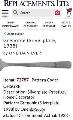 Vintage silverplated 112 piece Grenoble flatware set by Oneida. 1938