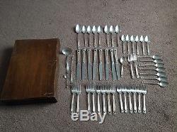 Vtg 1847 Rogers Bros.'Eternally Yours' Silverware Set with Chest- 8 Settings Plus