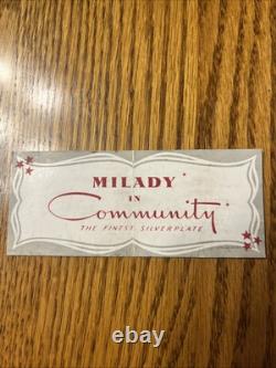 Vtg Community Oneida Silver Plate MILADY Flatware Silverware Set