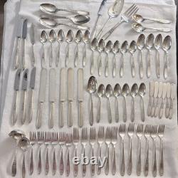 Vtg Oneida William A Rogers Sectional Silverplated Flatware Set Of 68 Serving