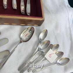 Vtg Oneida William A Rogers Sectional Silverplated Flatware Set Of 68 Serving