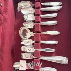Vtg Oneida William A Rogers Sectional Silverplated Flatware Set Of 68 Serving