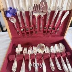 Vtg Oneida William A Rogers Sectional Silverplated Flatware Set Of 68 Serving