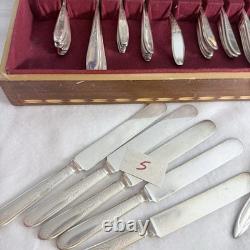 Vtg Oneida William A Rogers Sectional Silverplated Flatware Set Of 68 Serving