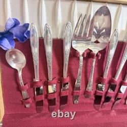 Vtg Oneida William A Rogers Sectional Silverplated Flatware Set Of 68 Serving