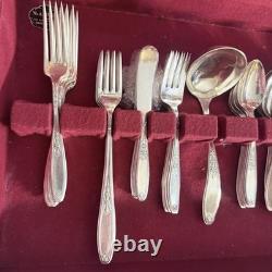 Vtg Oneida William A Rogers Sectional Silverplated Flatware Set Of 68 Serving