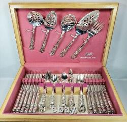 Vtg ROGERS BROS Silverware Set Of 103 Pieces With Box Heritage Design 1953