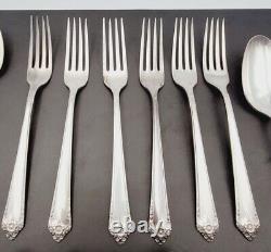 Vtg Rogers Bros Silverware Set of 40 Pieces Reinforced Plate IS Starlight Flatwa