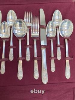 Vtg Wm Rogers Mist Marigold Silverplate Flatware Complete Set 50 Pcs (serves 8)