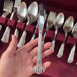 WM ROGERS TREASURE SILVERPLATED SERVICE FOR 12 In Box 75 Pieces