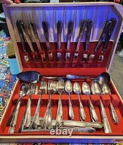 WM Rodgers 85 Piece A-1 Silverware Set With Carrying Case From 1800s