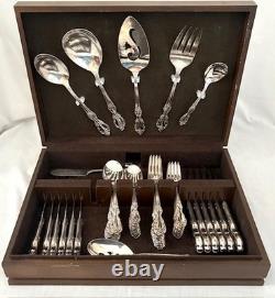 WM Rogers Mfg Co Original Rogers GRAND ELEGANCE Silver Plate Flatware 65 piece +