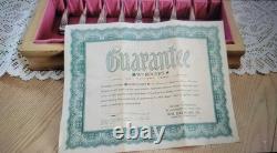 WM Rogers Silverplate Flatware 1954 Mountain Rose 50 Pieces with Wood Box