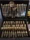 WM Rogers & Son Enchanted Rose Gold Plated Silverware Flatware 50 Pc