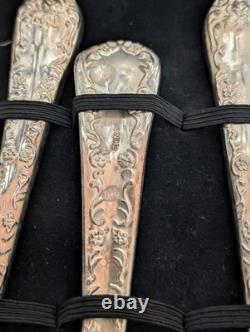 WM Rogers Son Silverplate Silverware Flatware Set Enchanted Rose 51 Pieces