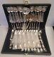 W M Rogers & Son Enchanted Rose Silverplate Flatware Set 63pcs With Case