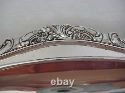 Wallace Baroque #221 3-PRT Relish Silverplate Oval Plate, 13 1/2 X 9 3/4