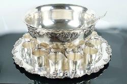 Wallace Silver-plate Harvest 15 Piece Punch Bowl Set (Bowl, Tray, Ladle, Cups)
