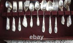 White Orchid Community Silverplate Flatware Service for 8 + Serving Pieces