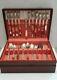 Wm A Rogers Oneida Ltd Valley Rose- 56 piece Silverware Set and Case with Drawer