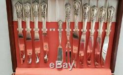 Wm A Rogers Oneida Ltd Valley Rose- 56 piece Silverware Set and Case with Drawer