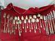 Wm. A Rogers Oneida Silverplate Flatware Set Roses service for 6 26pc RENDEZVOUS