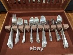 Wm Rogers International Silver Fascination Silver Plated Silverware 115pc COA